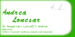 andrea loncsar business card